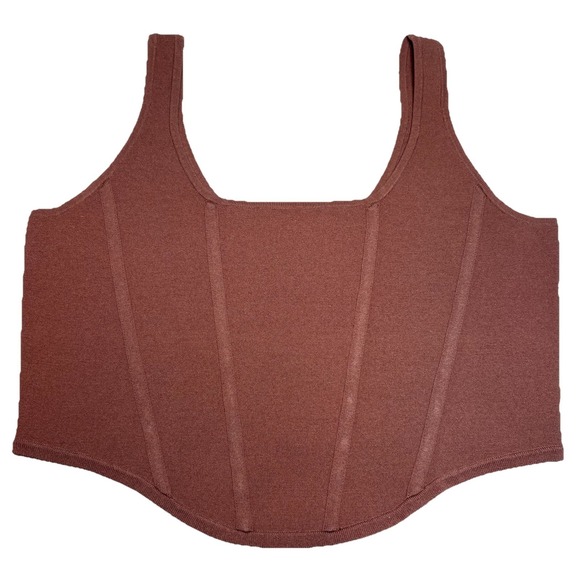 Express Tops - Express Women's XL Corset Style Knit Crop Top Rust Red Sleeveless Bustier